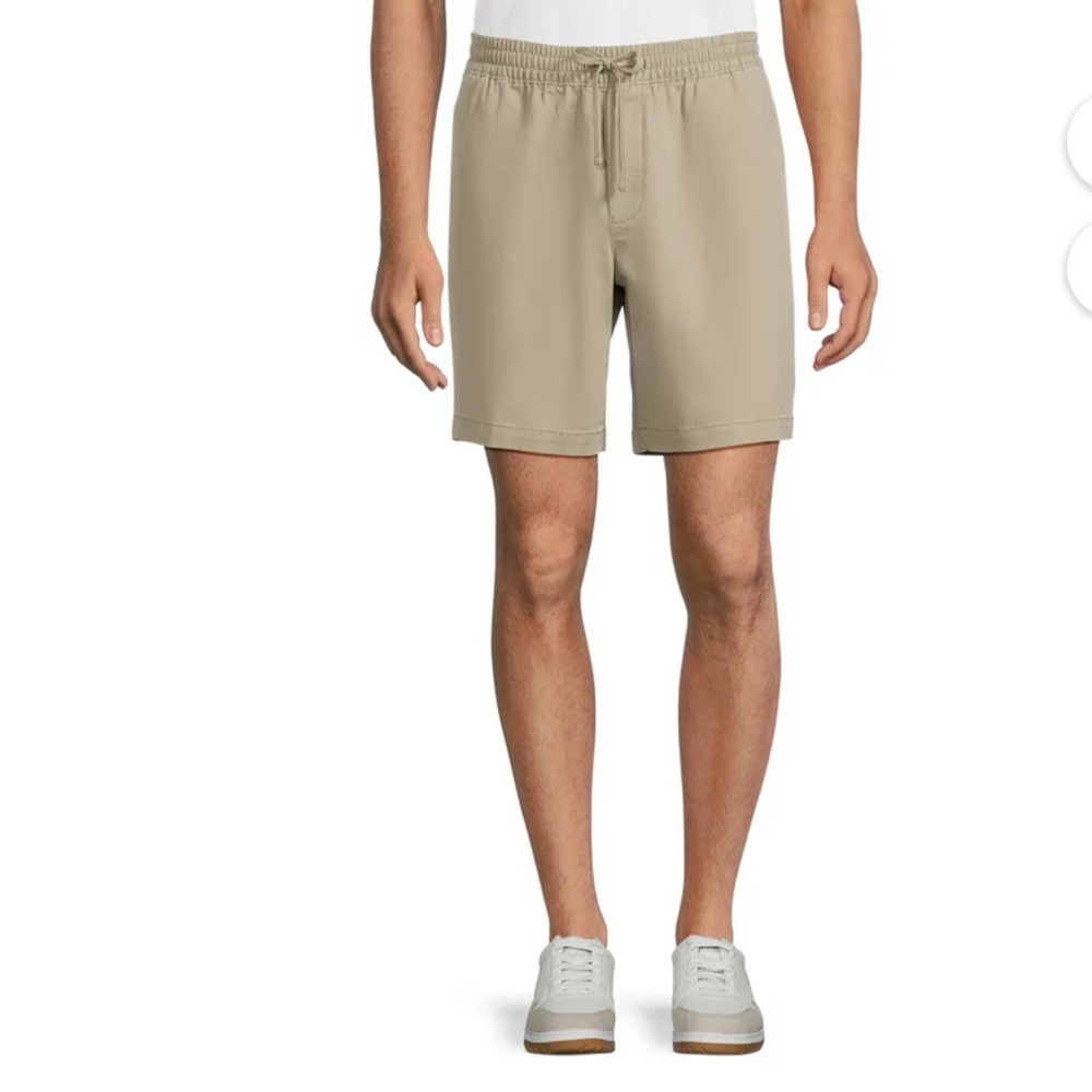 George Men’s Big & Tall Casual Twill pull on Shorts XXL 9" Inseam Cotton Khaki